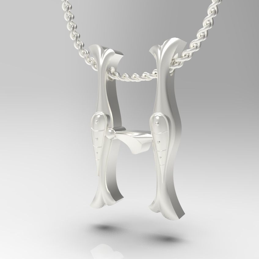 Alphabet Latin H 3D print model_24