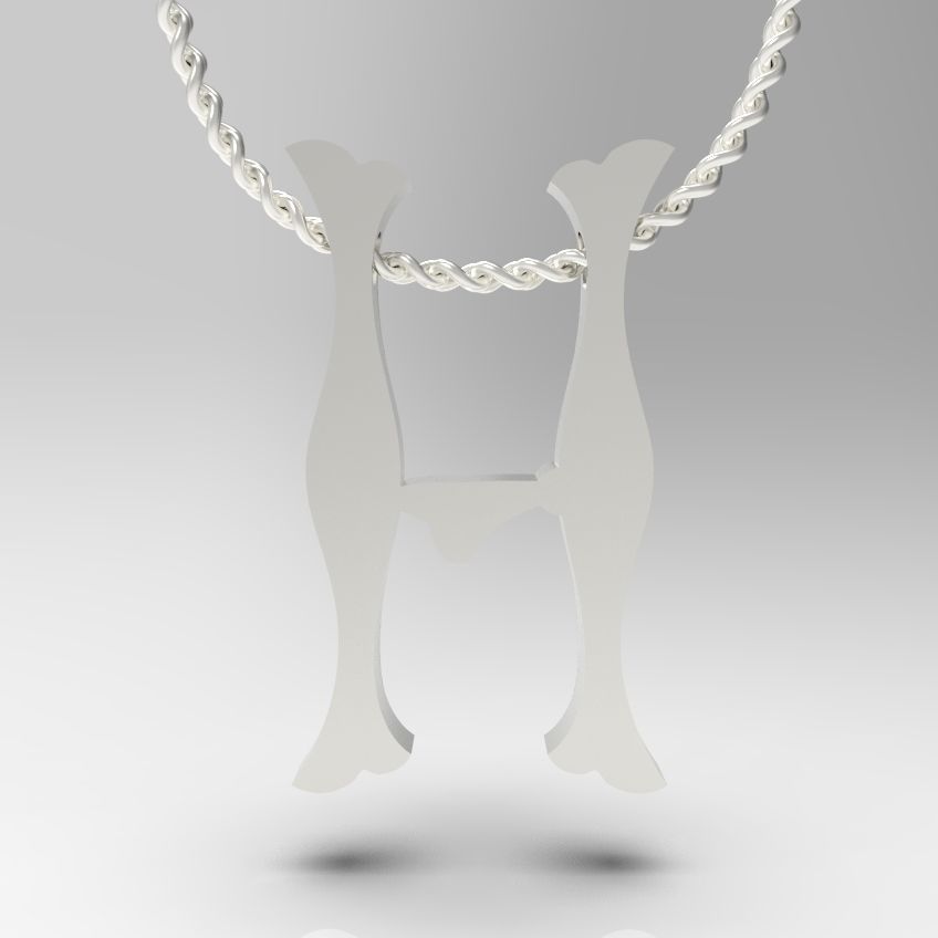 Alphabet Latin H 3D print model_23