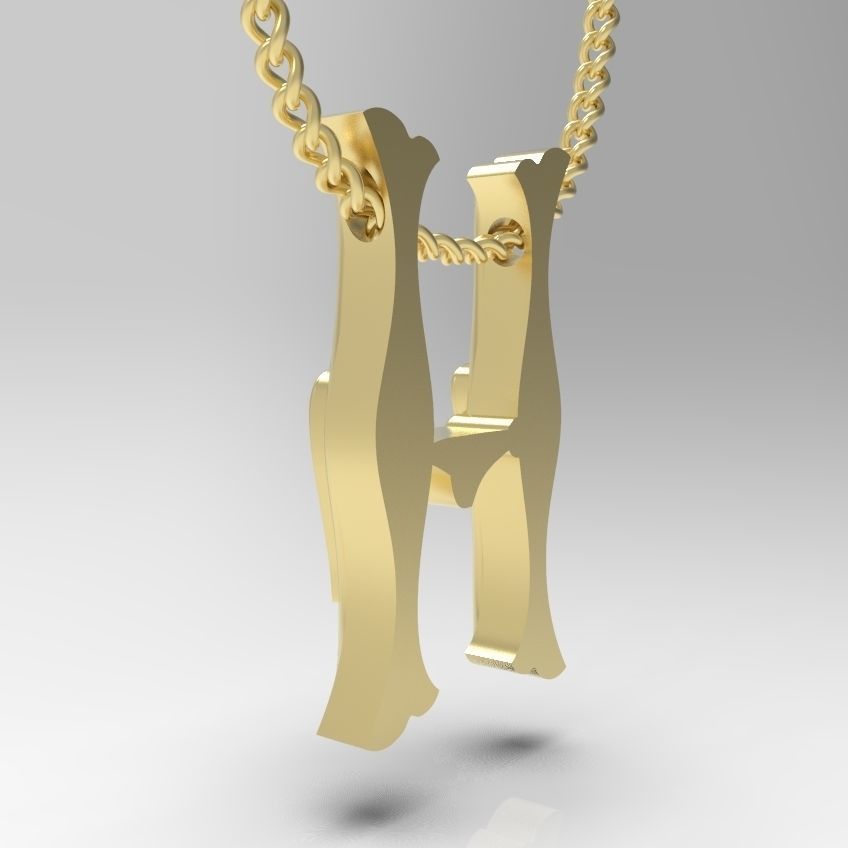 Alphabet Latin H 3D print model_4