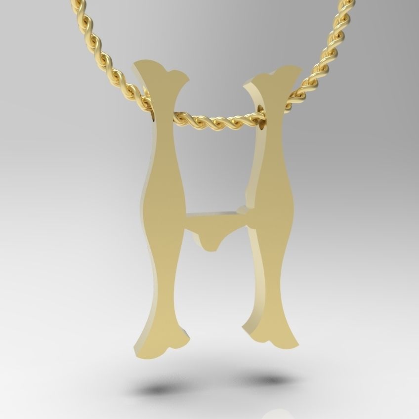 Alphabet Latin H 3D print model_7