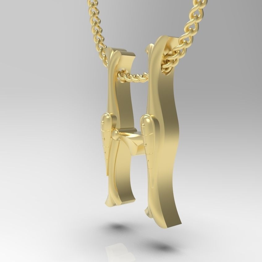 Alphabet Latin H 3D print model_11