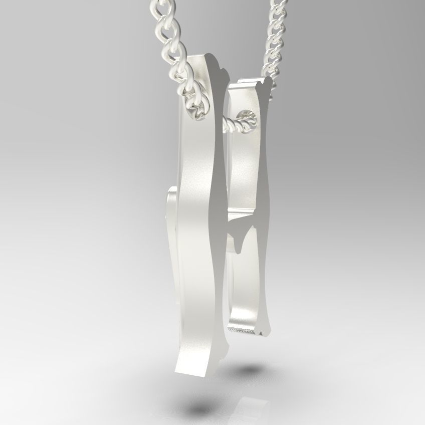 Alphabet Latin H 3D print model_31