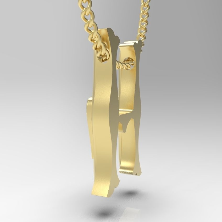 Alphabet Latin H 3D print model_16