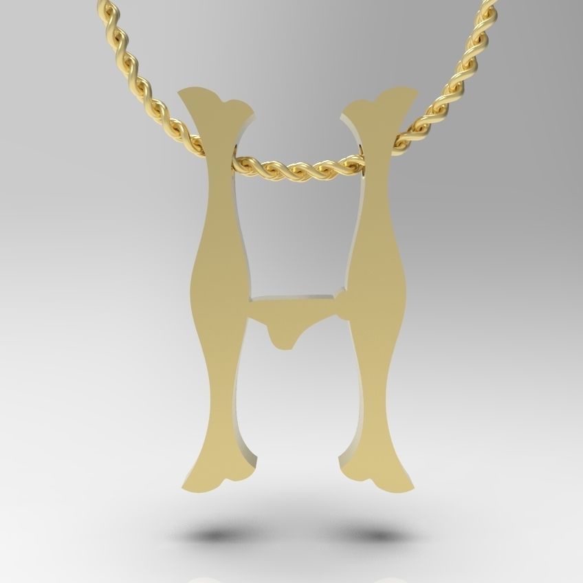 Alphabet Latin H 3D print model_8