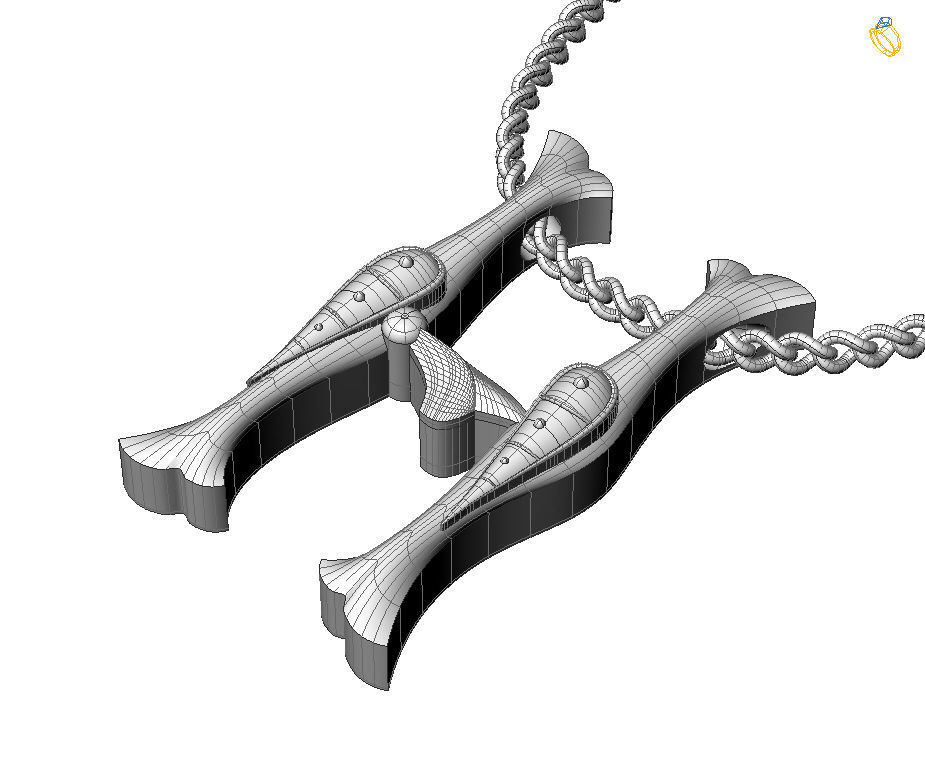 Alphabet Latin H 3D print model_3