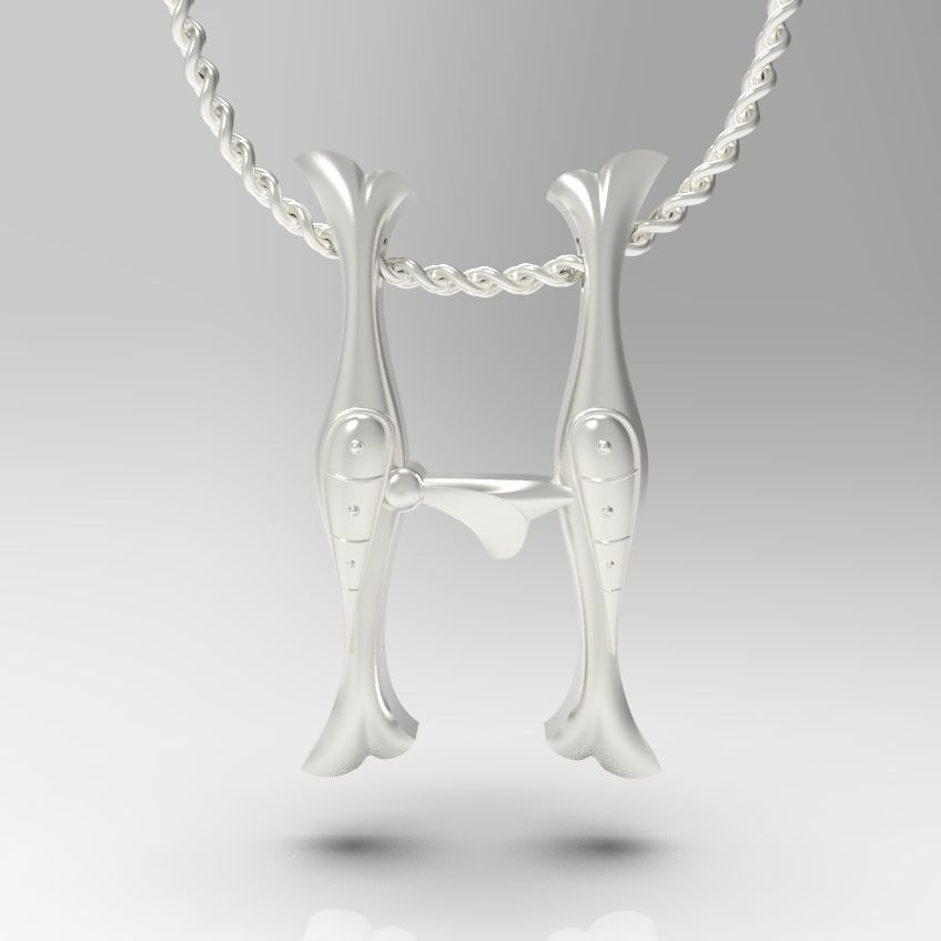 Alphabet Latin H 3D print model_17