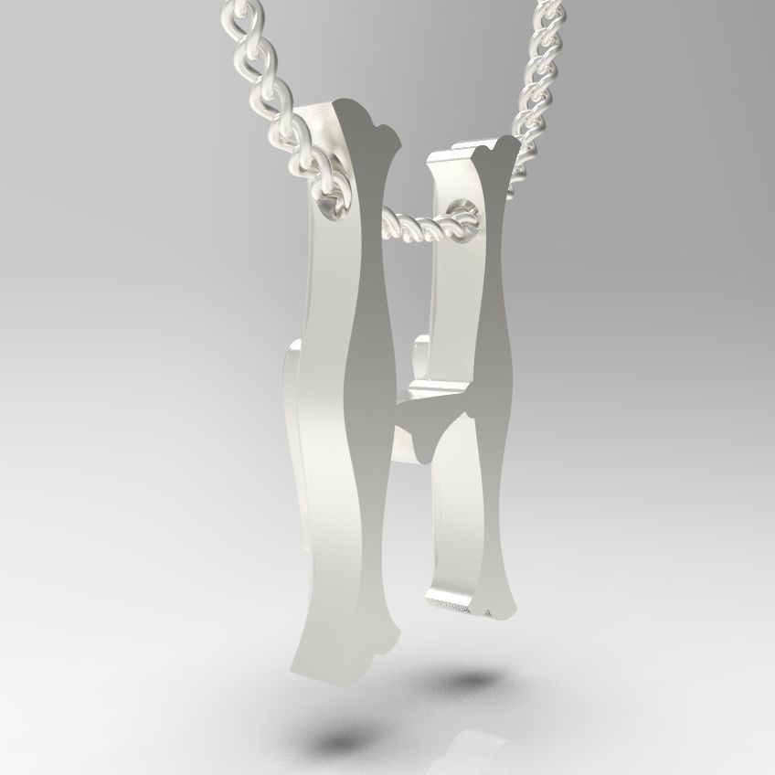 Alphabet Latin H 3D print model_19