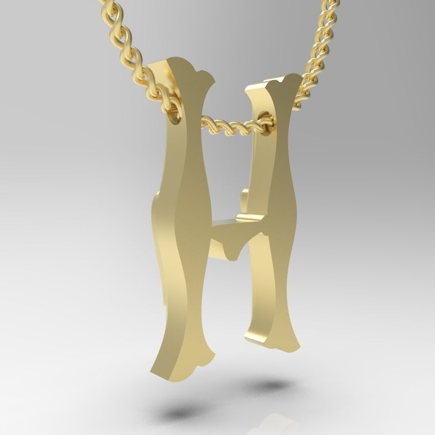 Alphabet Latin H 3D print model_5