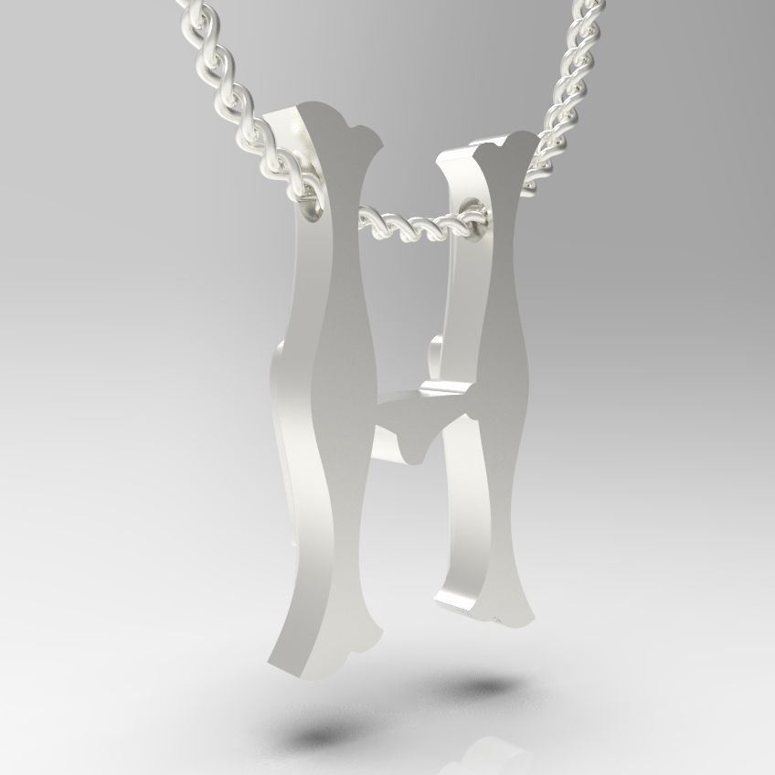 Alphabet Latin H 3D print model_20