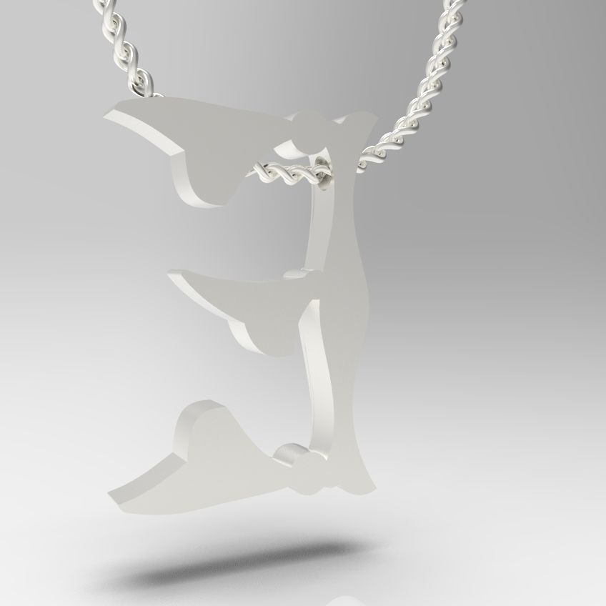 Alphabet Latin E 3D print model_21