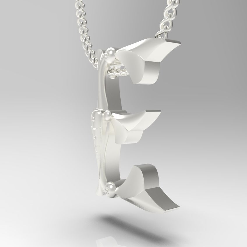 Alphabet Latin E 3D print model_27