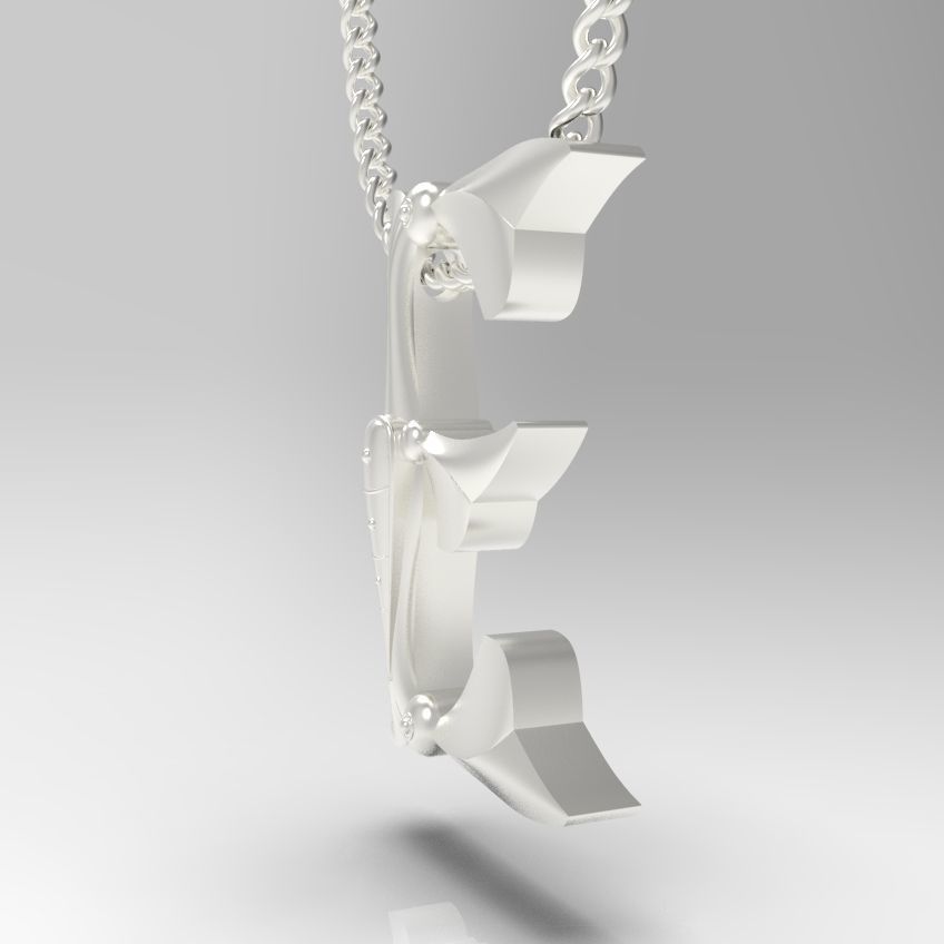 Alphabet Latin E 3D print model_28