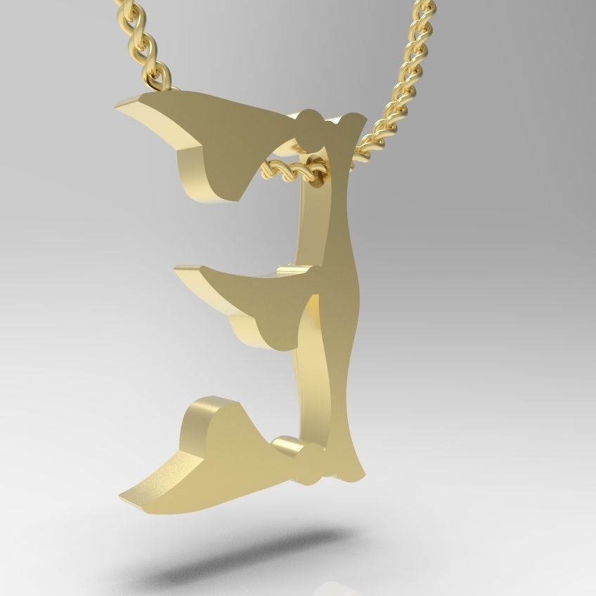 Alphabet Latin E 3D print model_5