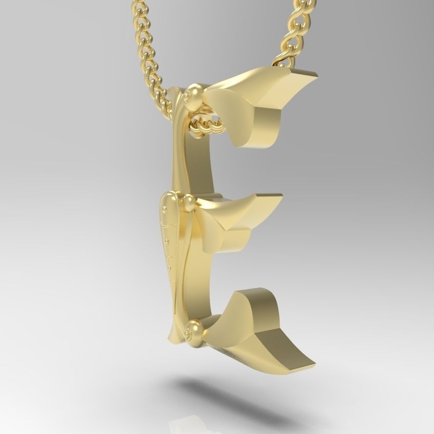 Alphabet Latin E 3D print model_11