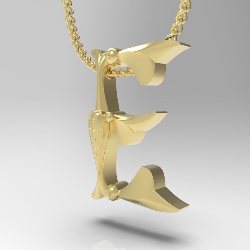 Alphabet Latin E 3D print model_10