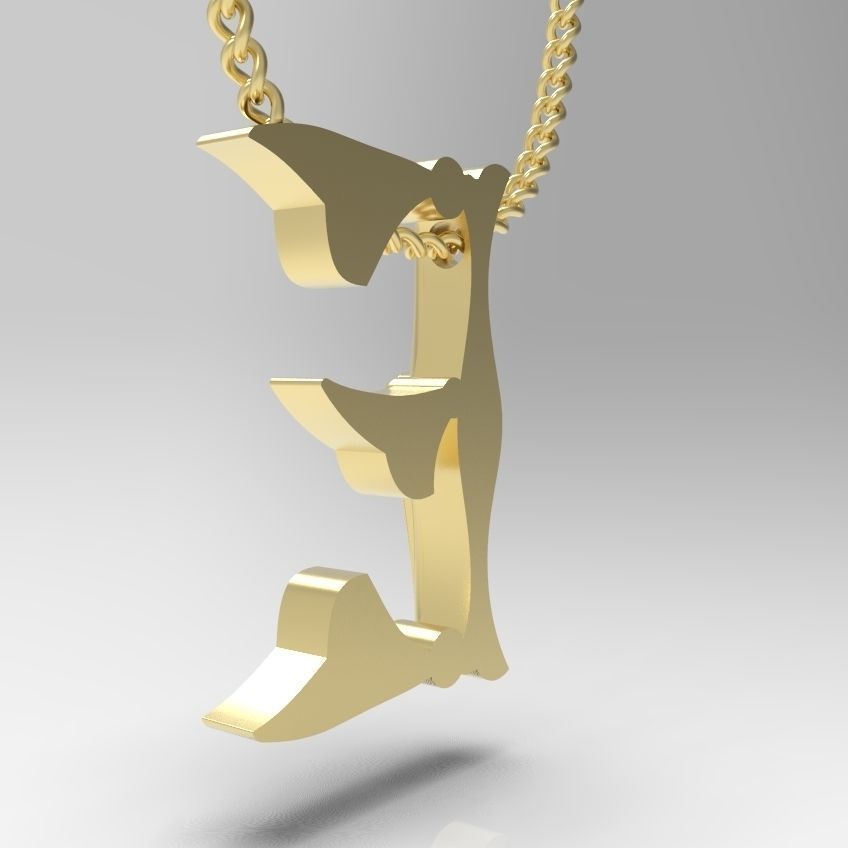 Alphabet Latin E 3D print model_4