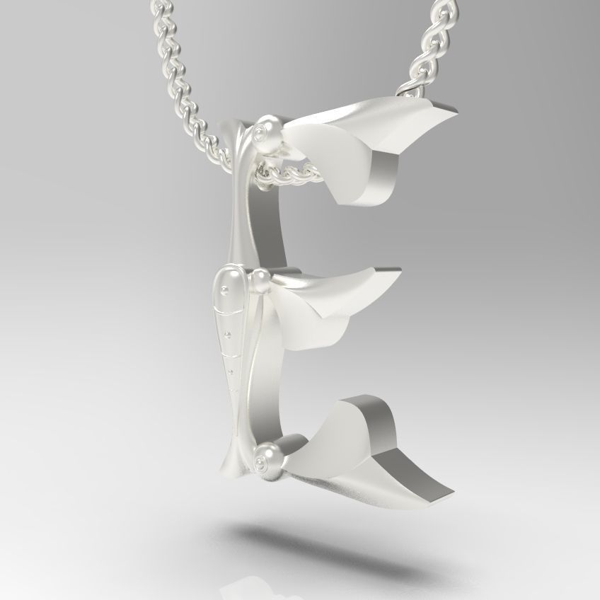 Alphabet Latin E 3D print model_26