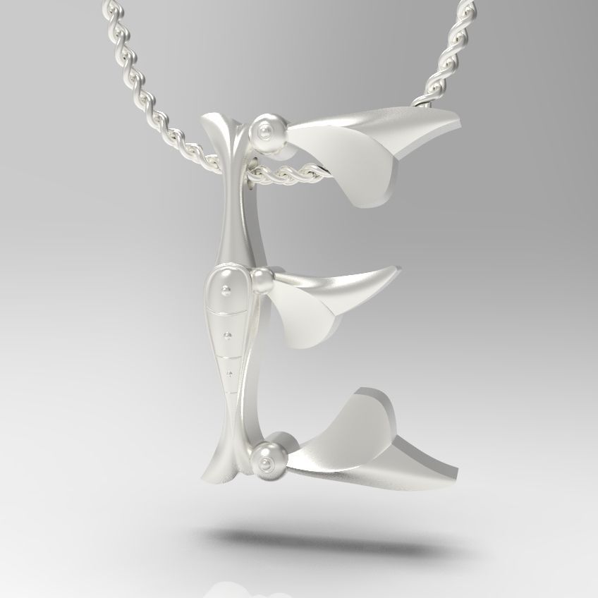 Alphabet Latin E 3D print model_24