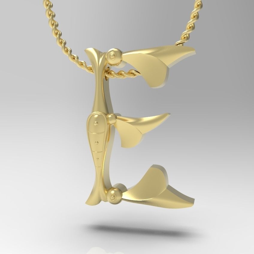 Alphabet Latin E 3D print model_3