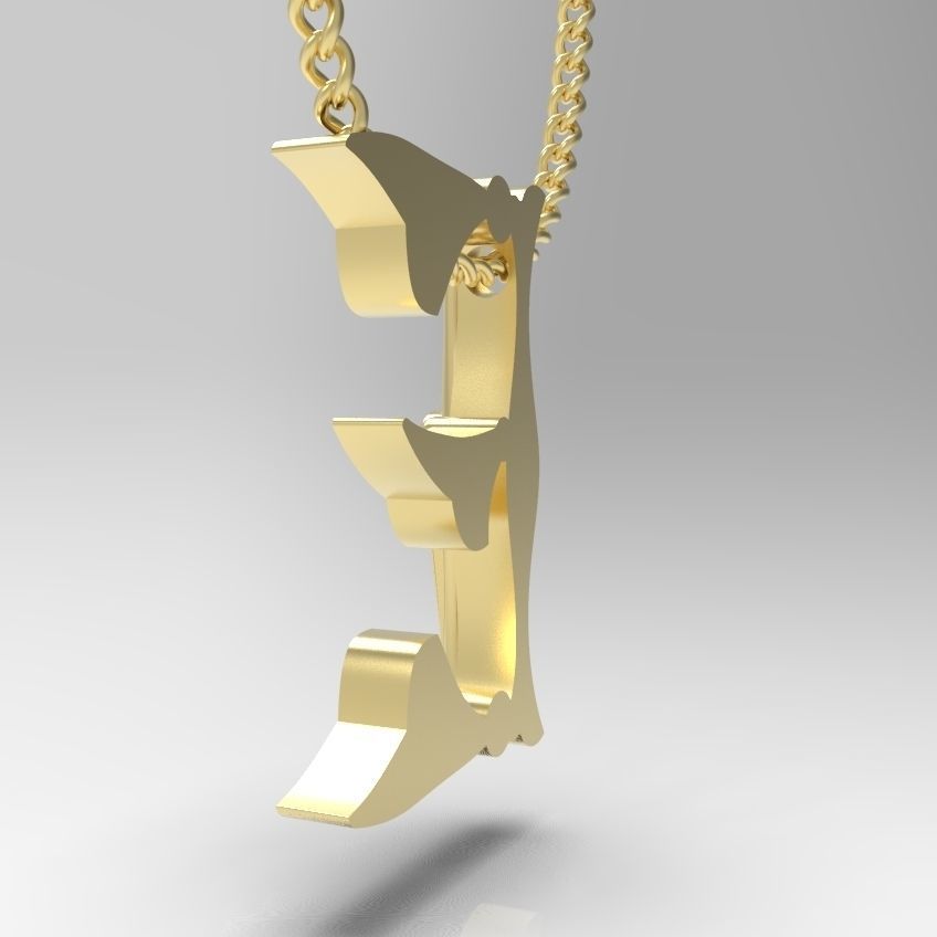 Alphabet Latin E 3D print model_16