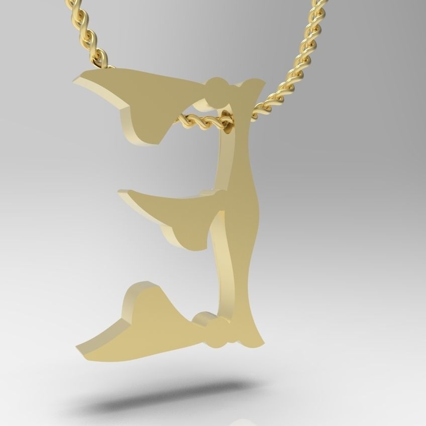 Alphabet Latin E 3D print model_6