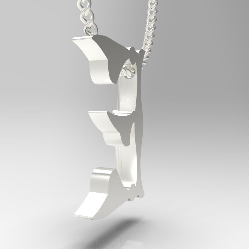 Alphabet Latin E 3D print model_18