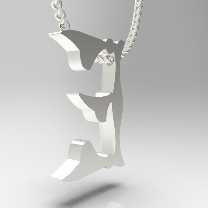 Alphabet Latin E 3D print model_19