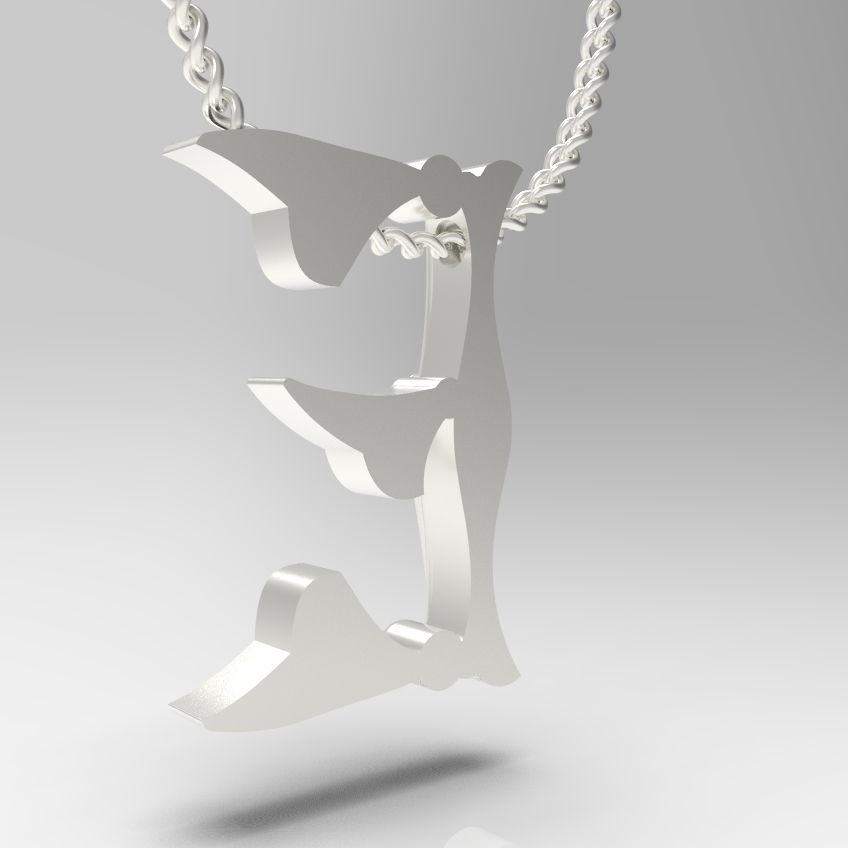 Alphabet Latin E 3D print model_20