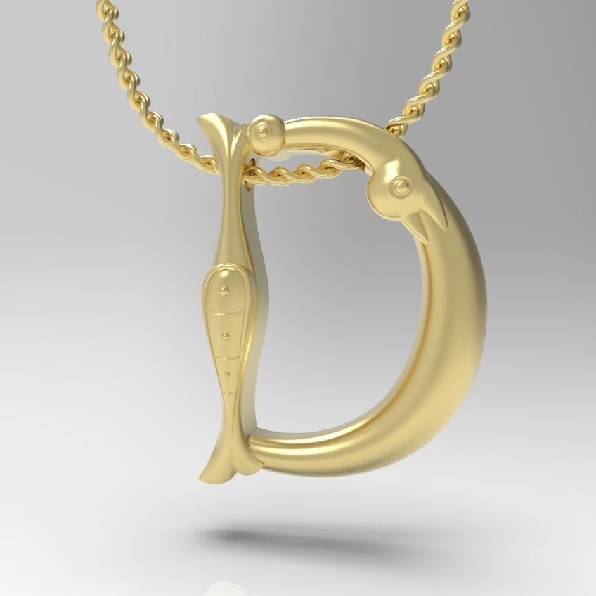 Alphabet Latin D 3D print model_1