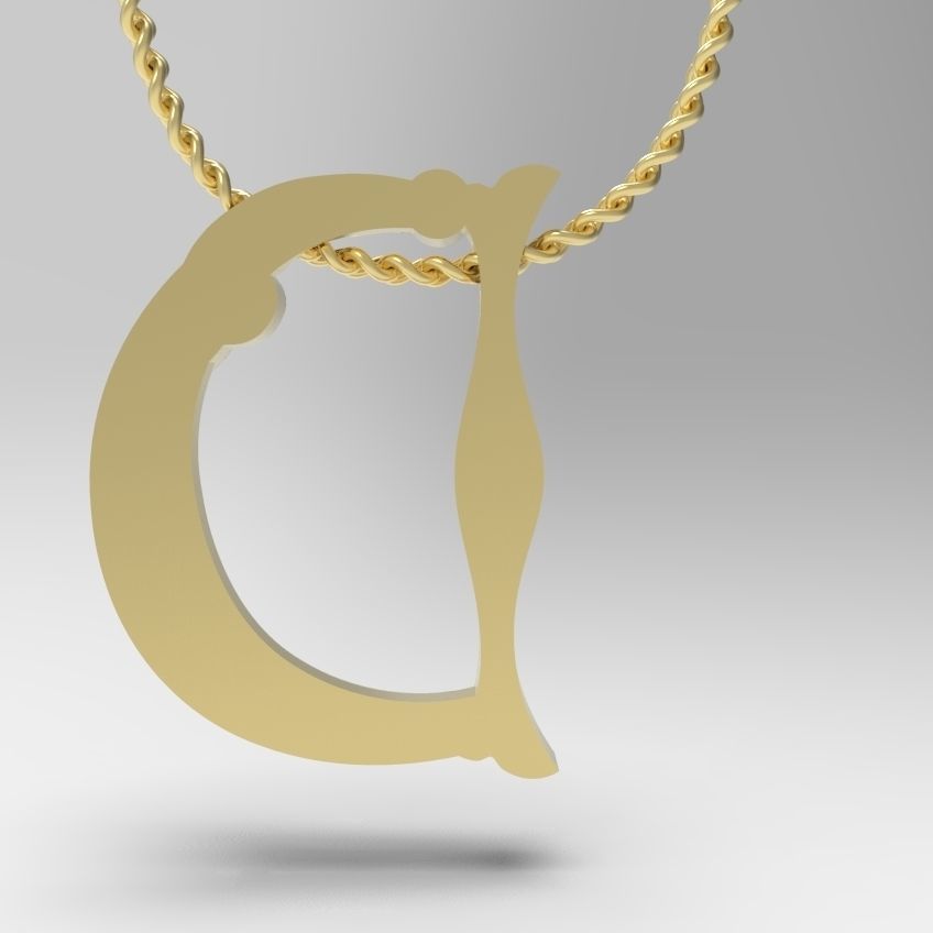 Alphabet Latin D 3D print model_8