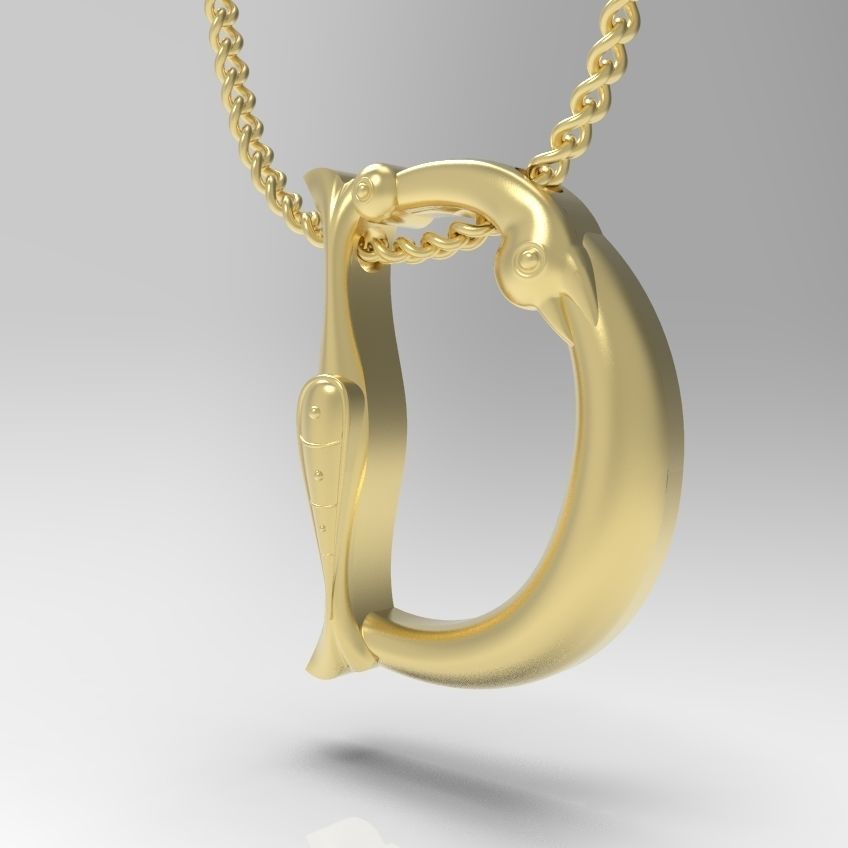 Alphabet Latin D 3D print model_10