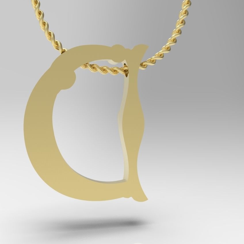 Alphabet Latin D 3D print model_7