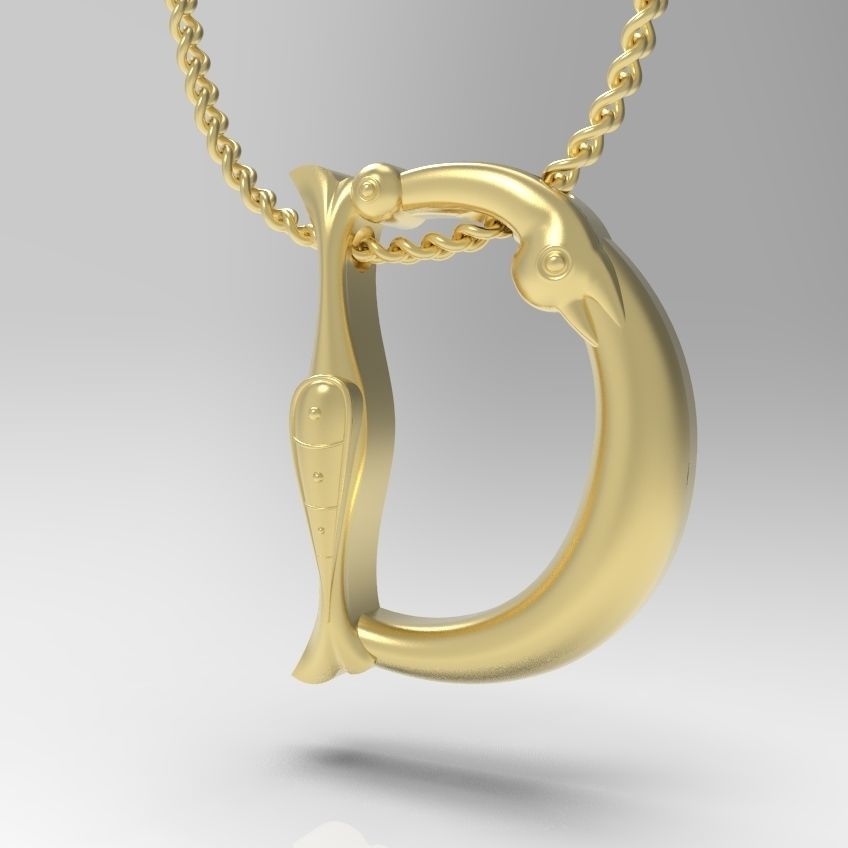 Alphabet Latin D 3D print model_9