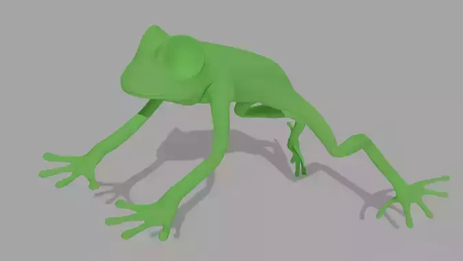 Low Poly Green Frog - Rigged