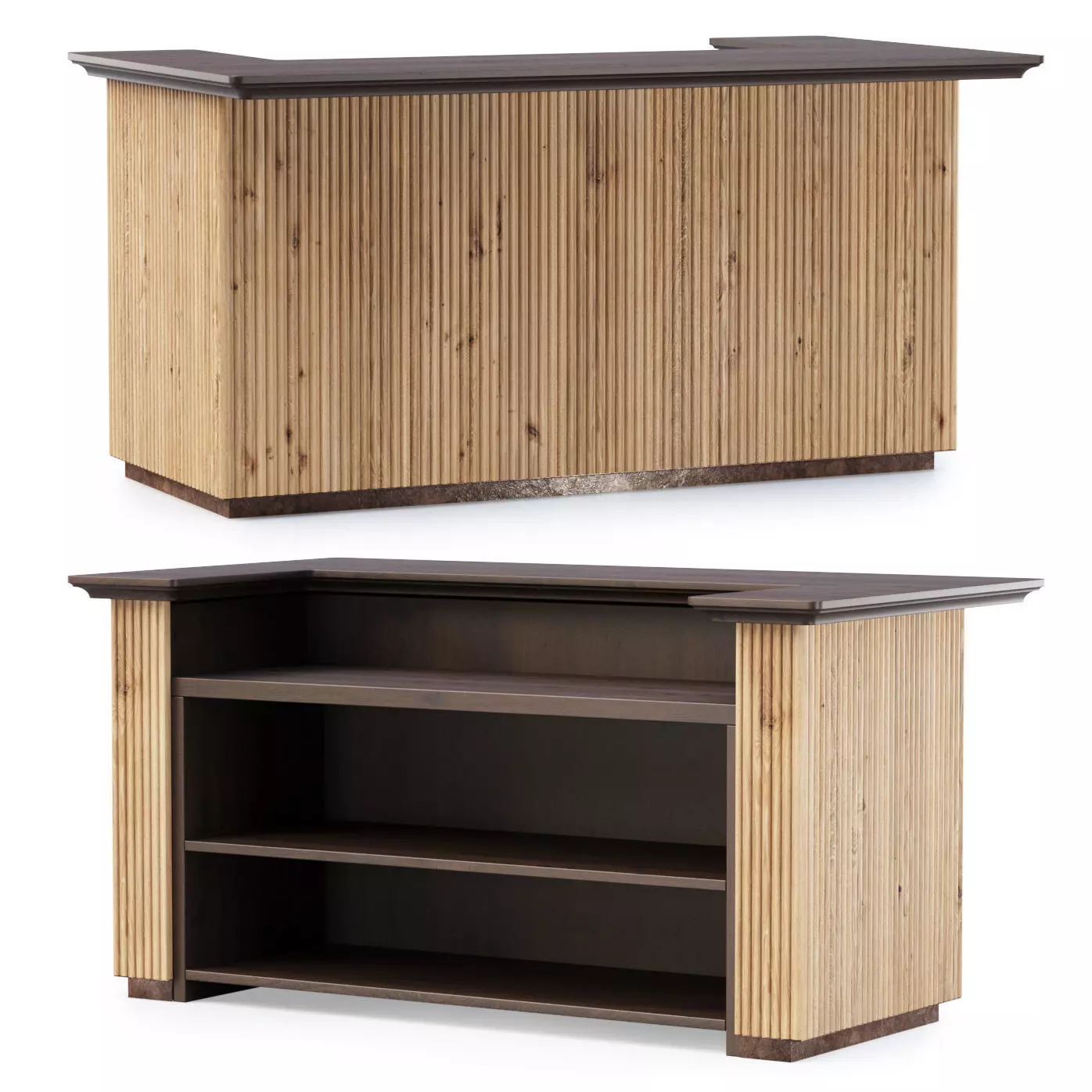 Soke wooden bar counter 3D model