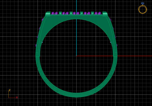 STL 3DM Mens Gemstone Diamond Men Ring With Details  3D print model_4