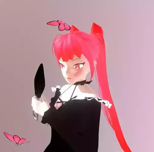 Anime girl with dress