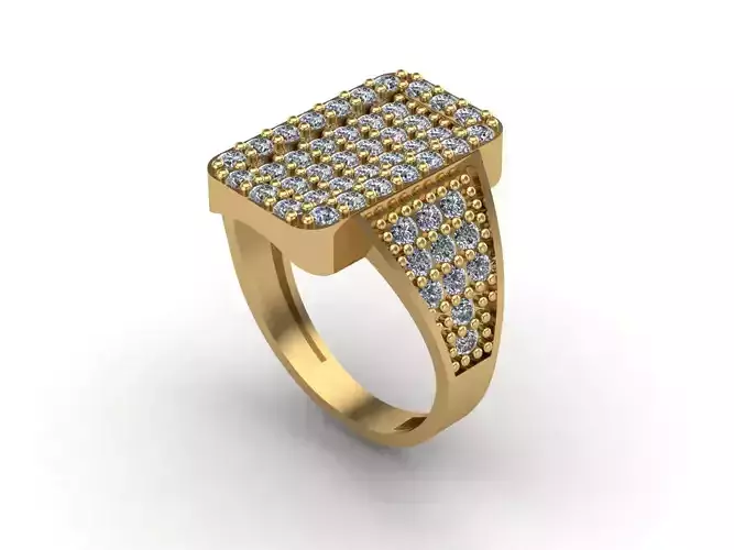 STL 3DM Mens Gemstone Diamond Men Ring With Details  3D print model
