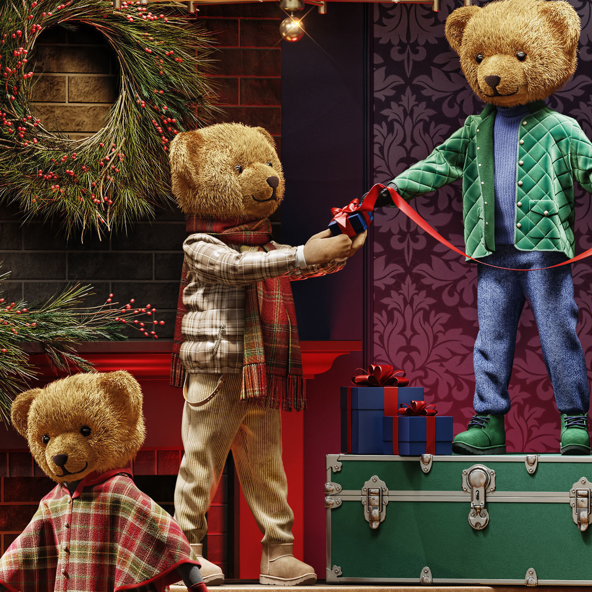 Christmas showcase of a children clothing store 3D model_3