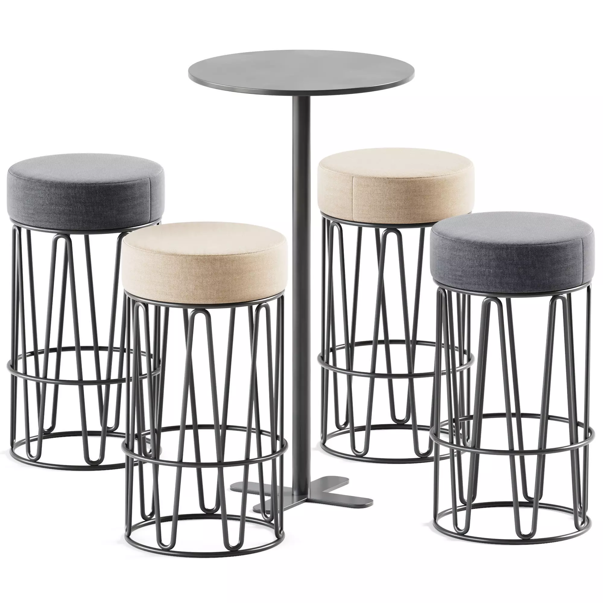 Antibes Table and Outdoor Bar Stool Lagarto by iSimar 3D model_0