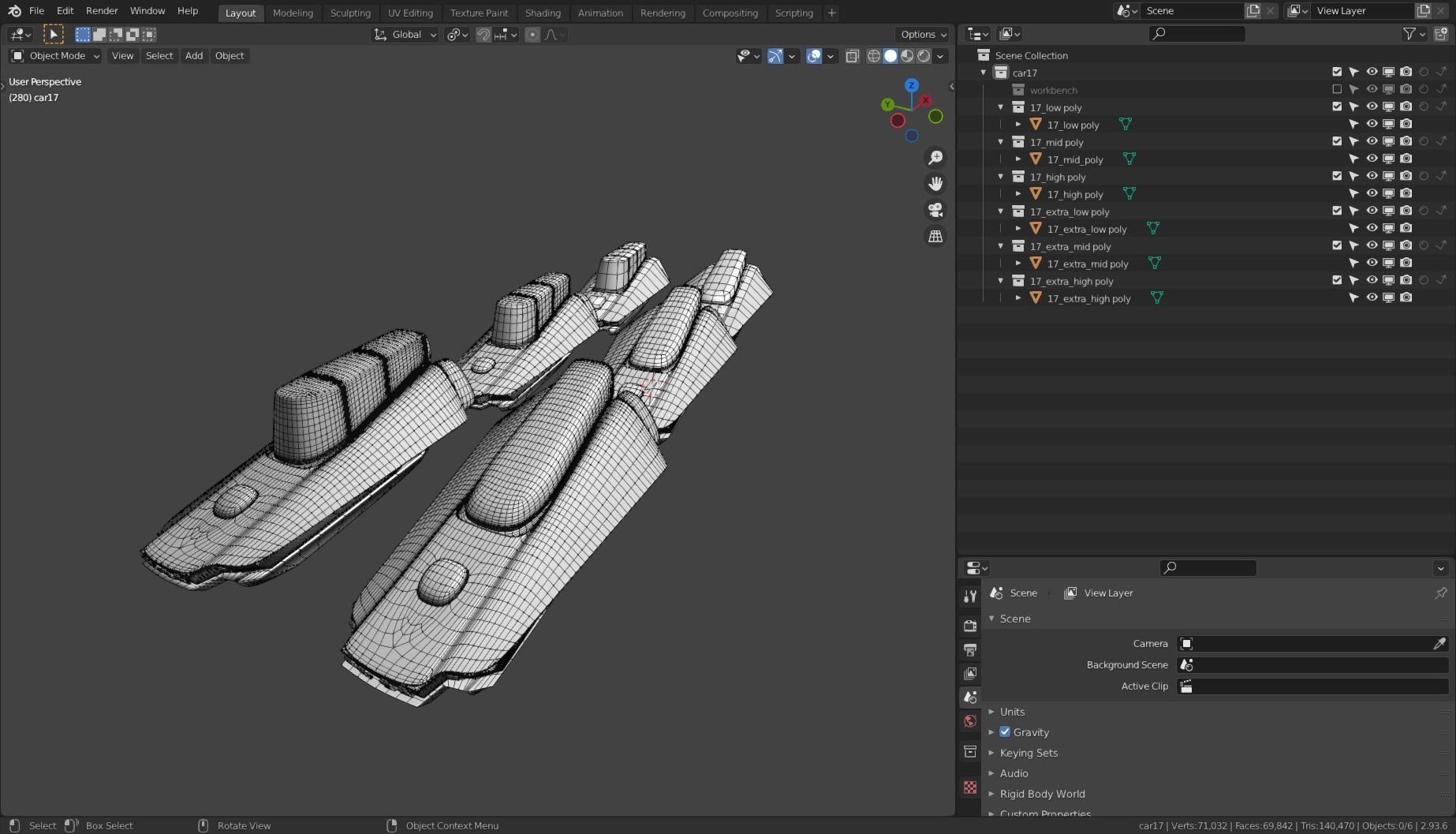 Simplistic Flying Vehicle 17 Low-poly 3D model_9