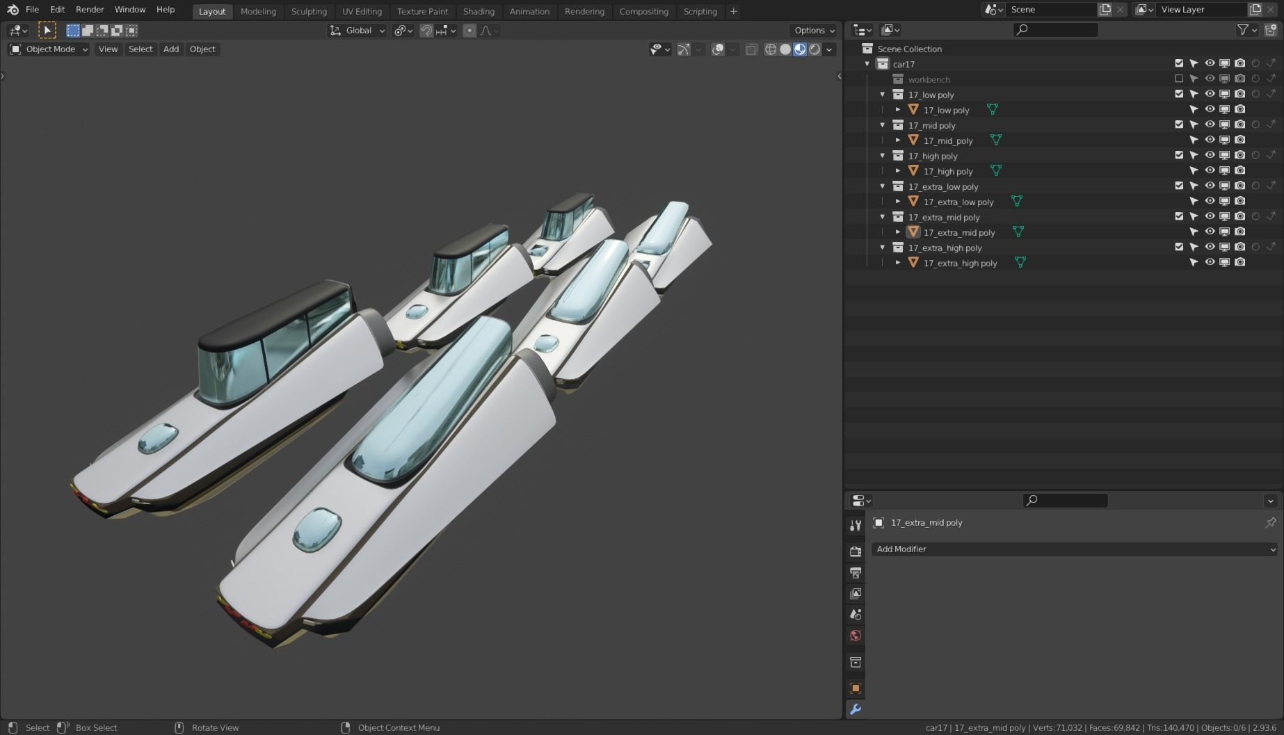 Simplistic Flying Vehicle 17 Low-poly 3D model_18