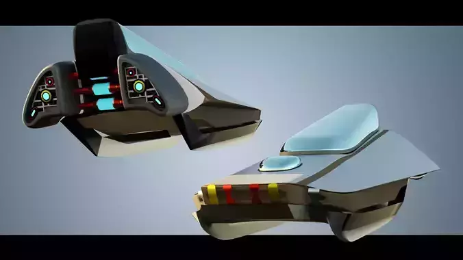 Simplistic Flying Vehicle 17 Low-poly 3D model