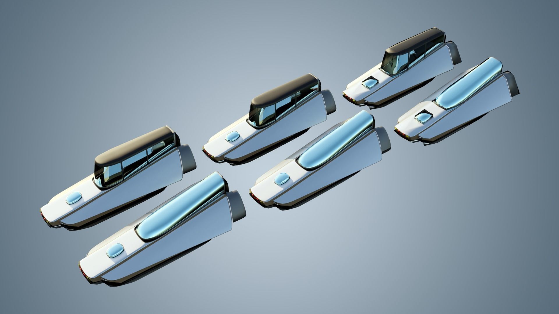 Simplistic Flying Vehicle 17 Low-poly 3D model_24