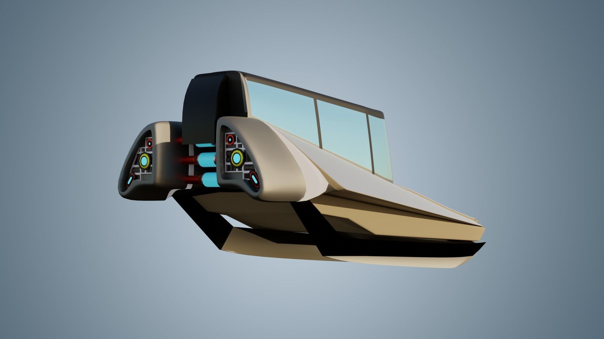 Simplistic Flying Vehicle 17 Low-poly 3D model_12