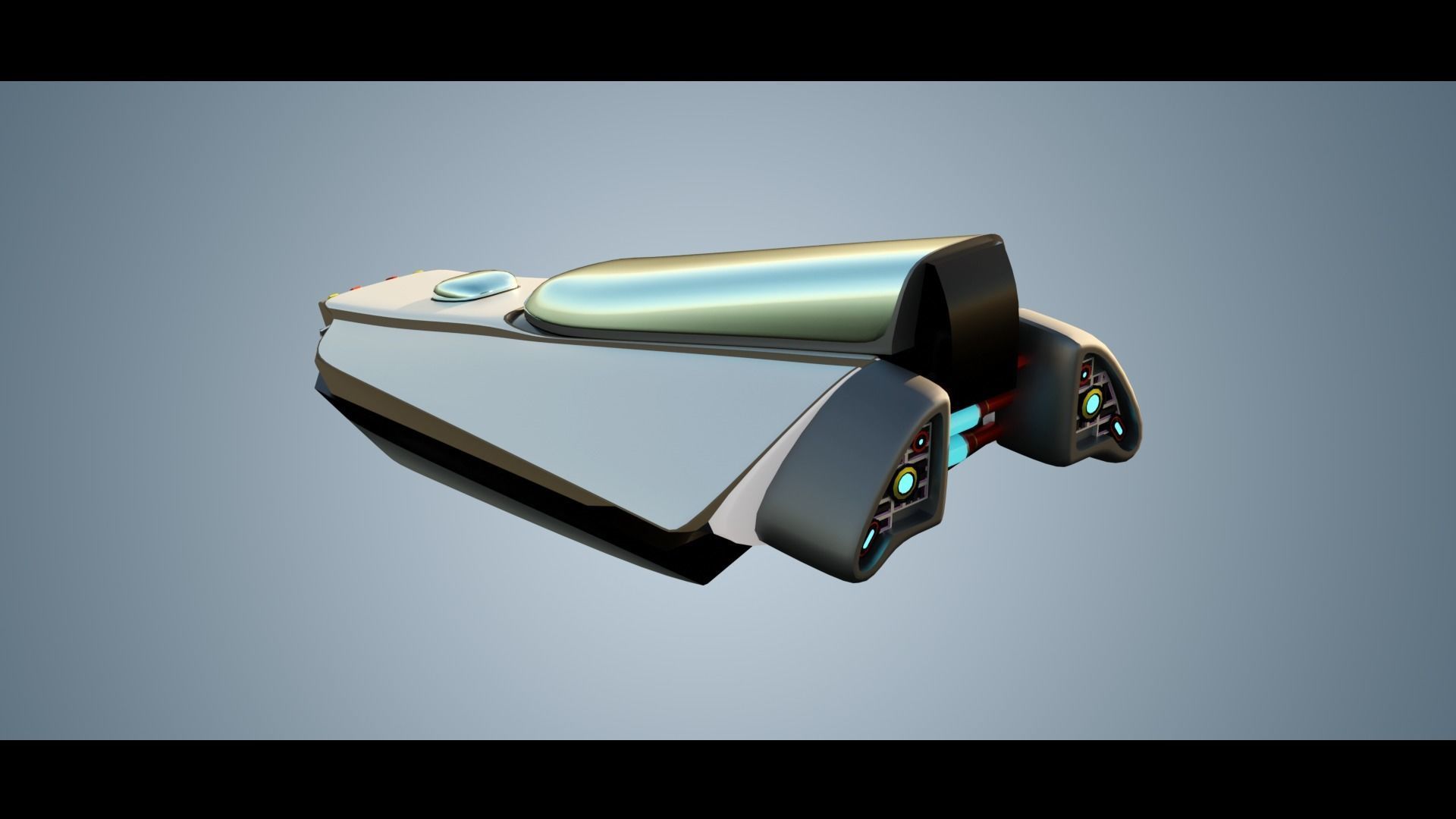 Simplistic Flying Vehicle 17 Low-poly 3D model_1