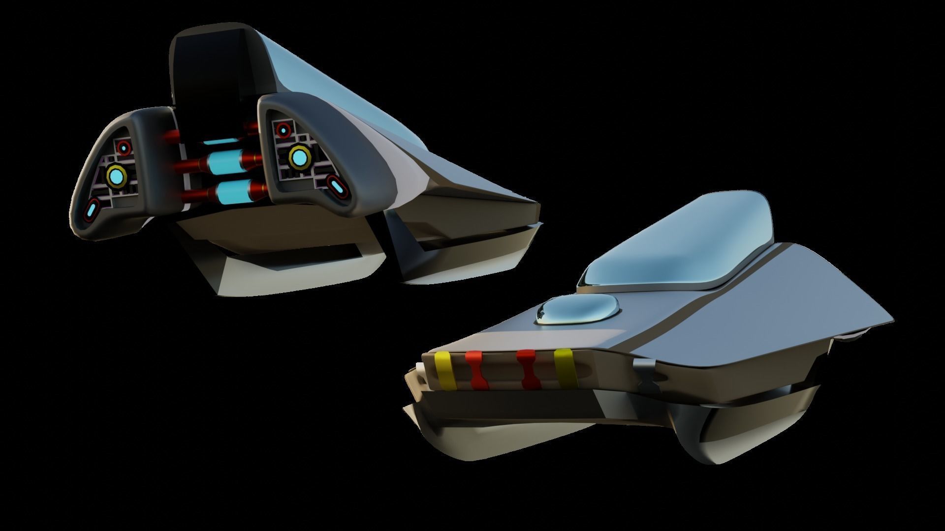 Simplistic Flying Vehicle 17 Low-poly 3D model_27