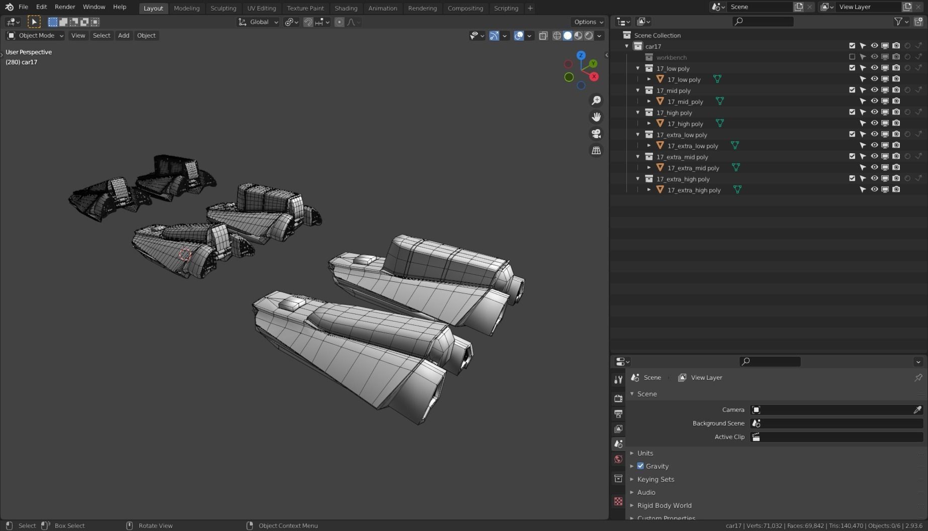 Simplistic Flying Vehicle 17 Low-poly 3D model_8