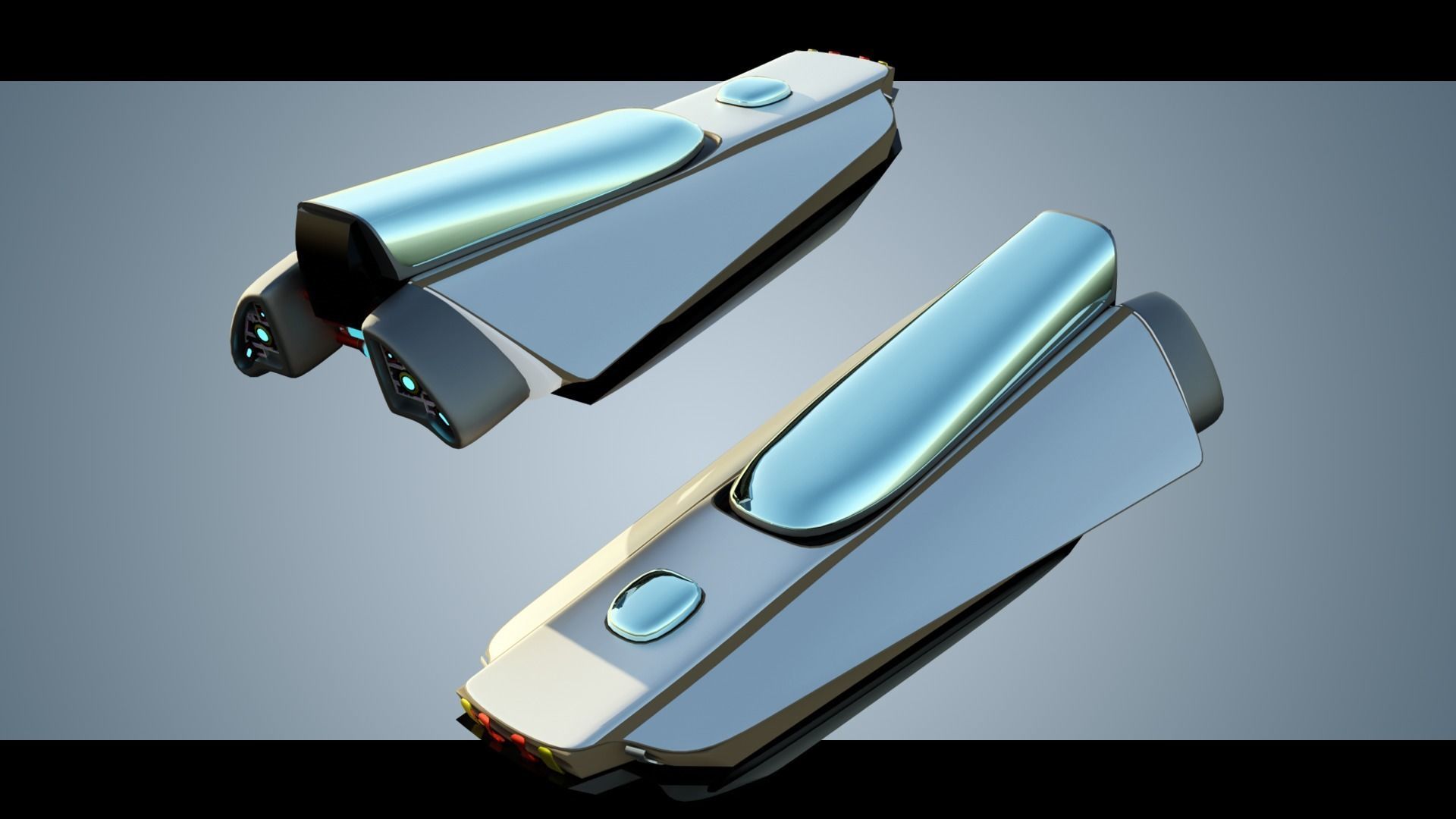 Simplistic Flying Vehicle 17 Low-poly 3D model_4