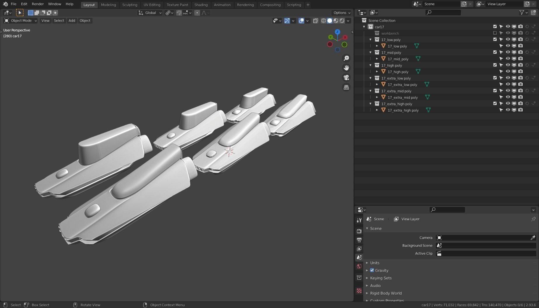 Simplistic Flying Vehicle 17 Low-poly 3D model_7